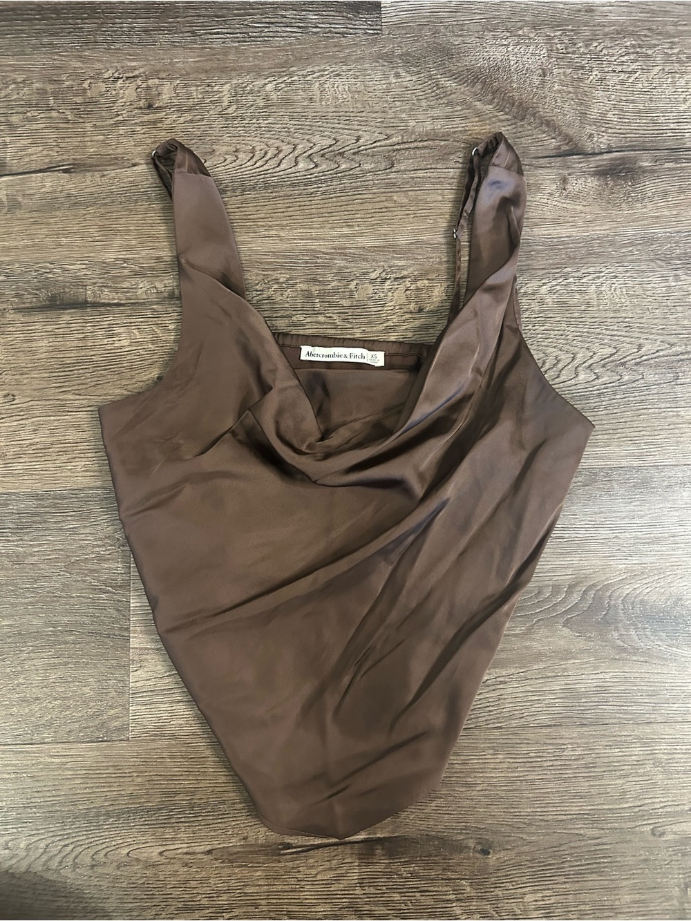 Abercrombie & Fitch Brown Silky Cowl Neck Tank Top